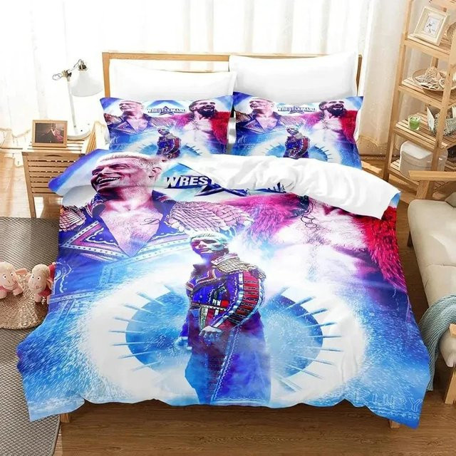 WWE American Nightmare Cody Rhodes Bettwäsche-Set mit Bettbezug und Kissenbezug, Mehrfarbig, B/H: 245 x 210 cm - Bild 1