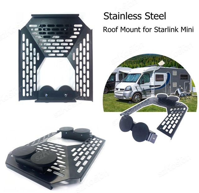 Starlink Mini Magnetic Mount Dish Mount Kit Dachmontage-Wärmeableitungshalter aus Edelstahl in Schwarz und Silber - Bild 1