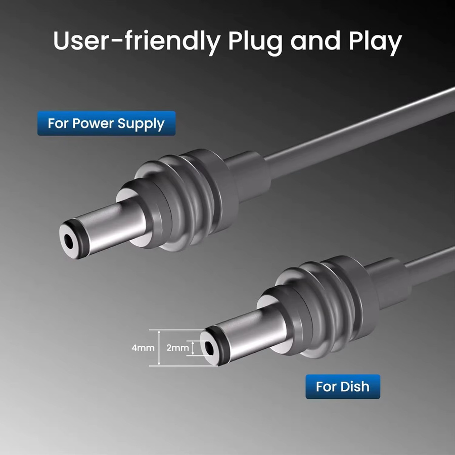 BSN Ersatz-Stromladekabel für Starlink Mini, DC-Stecker auf DC-Stecker, wasserdicht, Schwarz - Bild 5