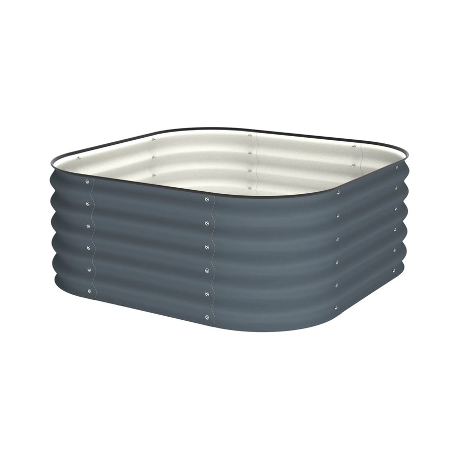 VidaAtHome.de ALVARE Hochbeet aus Metall in Graphitgrau und Silber, B/T/H: 108 x 108 x 43 cm - Bild 2
