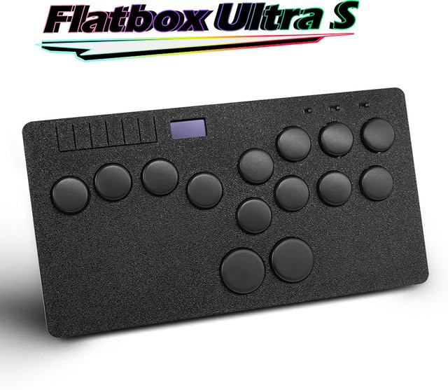 Flatbox Ultra S Stickless Controller Hitbox für PS4, PC, Nintendo Switch und Steam mit Kaih Low Profile Switches in Schwarz-Rot - Bild 1