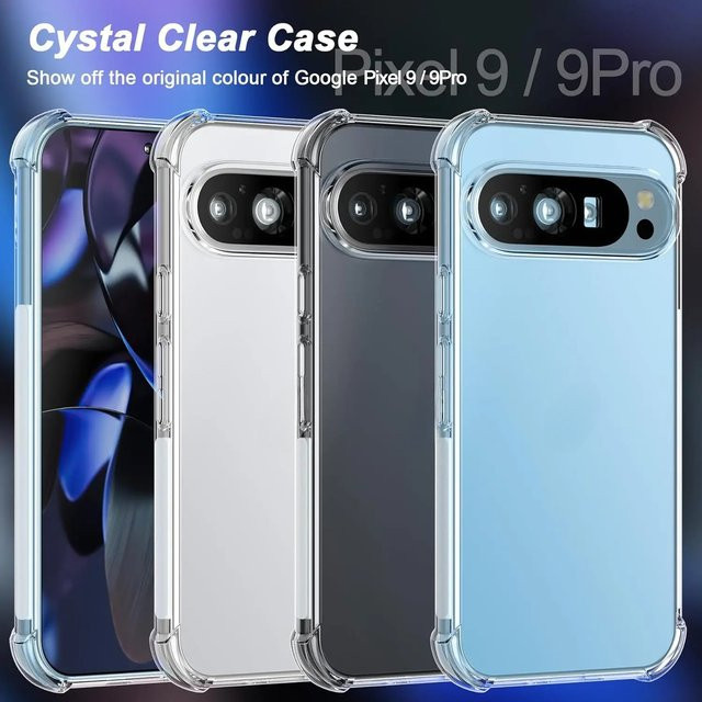 Stoßfeste Airbag Schutzhülle aus transparentem TPU für Google Pixel 10, 10 Pro, 9, 9 Pro XL, 8, 8a - Bild 1