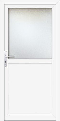 Meeth Nebeneingangstür ProM 02 in Weiß mit satiniertem Glaseinsatz, modern, B/H: 98,0 x 200,0 cm - Bild 1