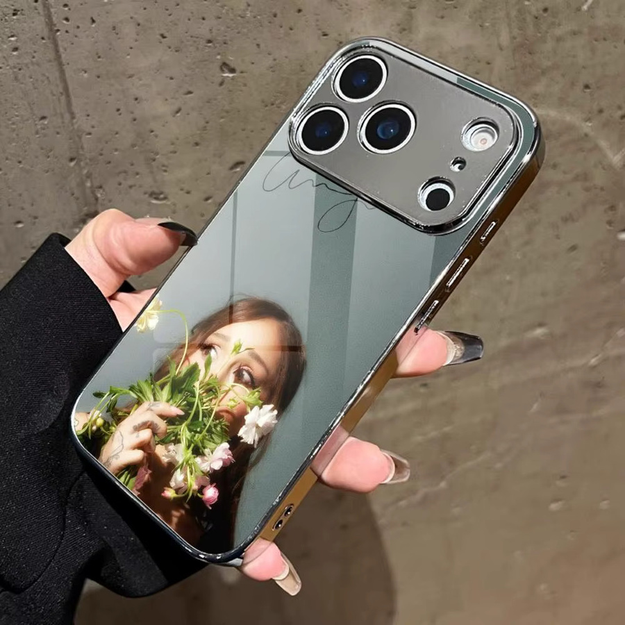 Ariana Grande Handyhülle mit galvanisiertem Metall-Stoßfänger für iPhone 17 16 15 14 13 12 Pro Max Plus stoßfest - Bild 5