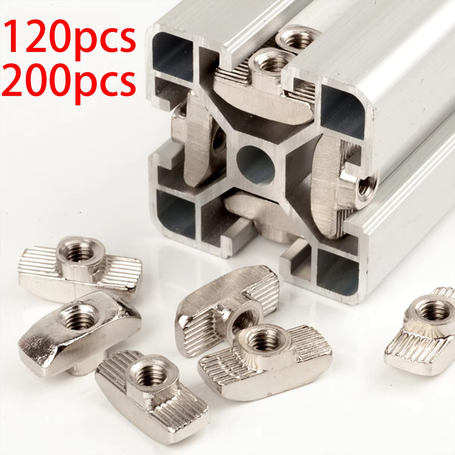 200-teiliges T-Nut- und Schrauben-Set aus vernickeltem Kohlenstoffstahl in Silber für Aluminiumprofile mit M3, M4 und M5 T-Nut-Muttern und Maschinenschrauben - Bild 4
