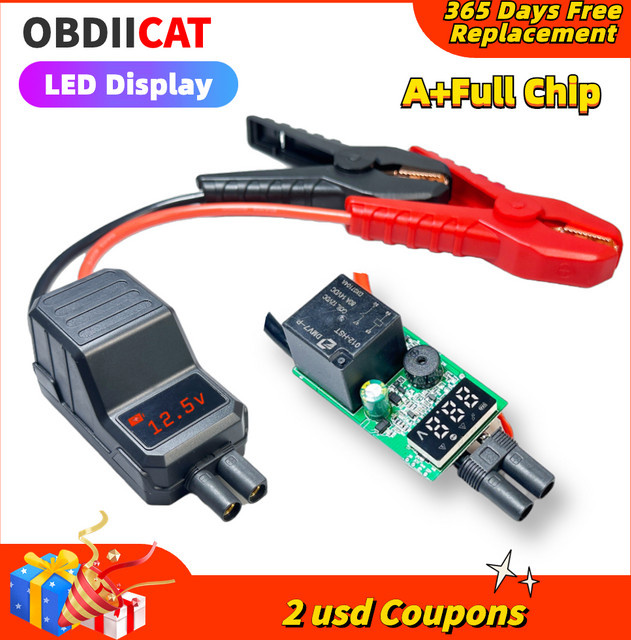 OBDeleven Smart Batterie Clips mit LED-Anzeige für 12,5 V intelligente Starthilfe, rote Notfall-Jumper-Kabel - Bild 1