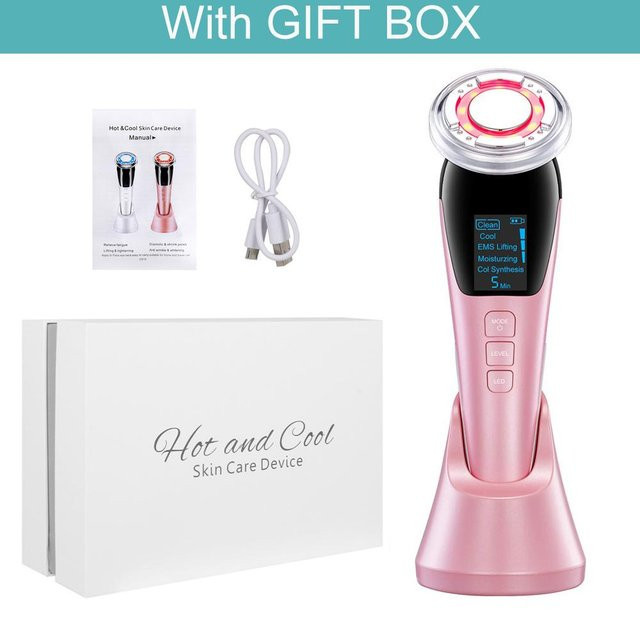 GLOMEVE EMS Micro Current Face Lifting Gesichtsmassagegerät, rosa, Unisex - Bild 1