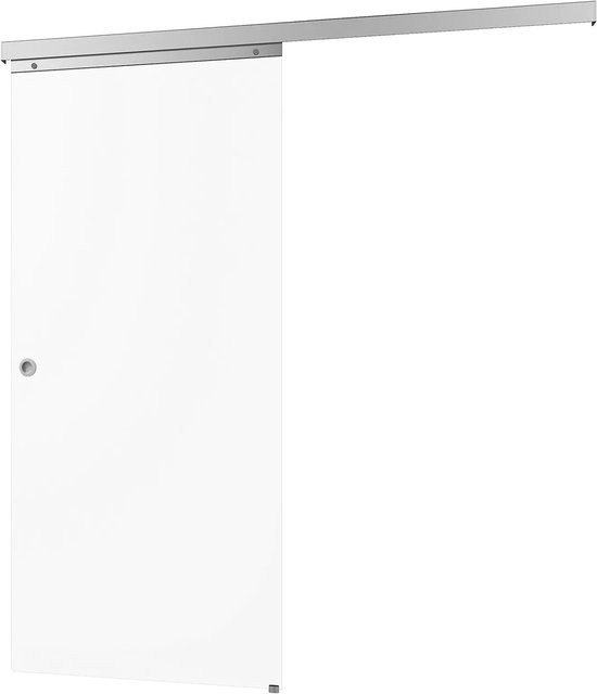 inova Glasschiebetür Klarglas in Transparent mit silbernen Aluminium-Elementen, Komplettset mit Griffmuschel und 2-seitigem Softclose, B/H: 75,5 x 203,5 cm - Bild 1