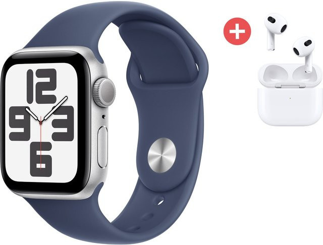 Apple Watch SE GPS 40mm Silber mit Apple AirPods 3. Gen MagSafe - Bild 1
