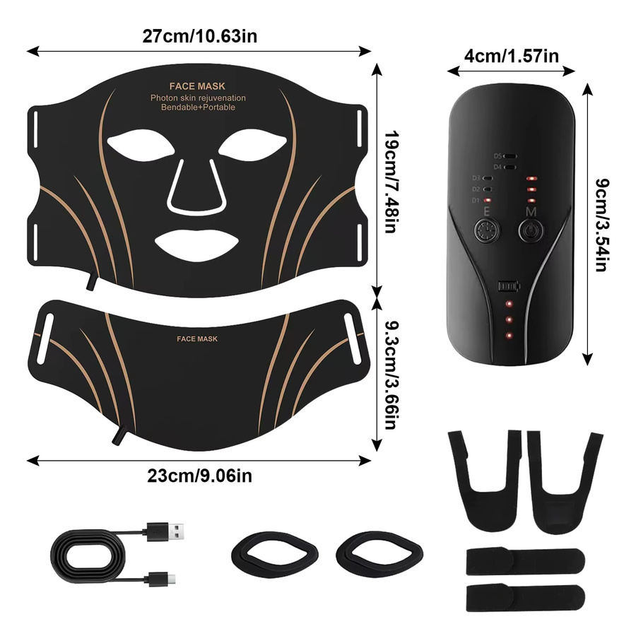 UBilli LED-Maske Gesichtspflege, 7-Farben-LED, Silikon, Anti Aging - Bild 6