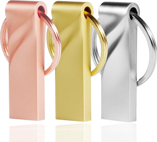 JASTER Super Mini USB-Stick aus Metall in Gold mit 64GB Speicherplatz - Bild 1