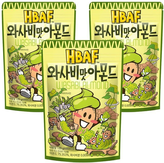 HBAF Mandeln Wasabi-Geschmack 3 x 190 g - Bild 1