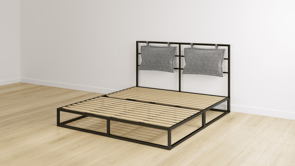 Emma Original Metallbett mit Kopfteil in Schwarz, B/T/H: 160 x 200 cm