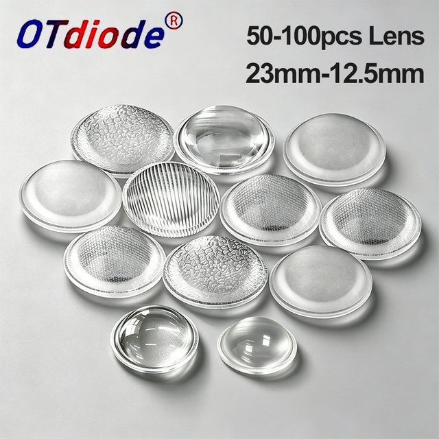 LED Konvexfokuslinsen aus transparentem PMMA Acryl für 3W Taschenlampen und Autolinsen mit Durchmesser 16mm, 19,5mm, 23mm oder 28mm - Bild 1