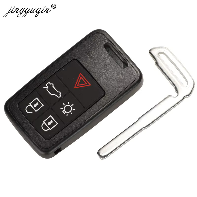 Jingyuqin Smart Auto Schlüsselanhänger mit 5 Tasten und 433 MHz ID46 Chip für Volvo XC60 S60 S60L V40 V60 S80 XC70, Farbe: Schwarz - Bild 2