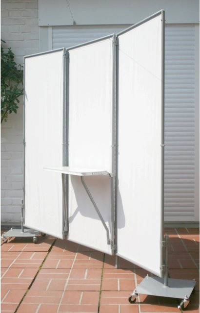Floracord Klapptisch aus Aluminium in Hellgrau, B/T/H: 64 x 24,5 x 2 cm - Bild 1