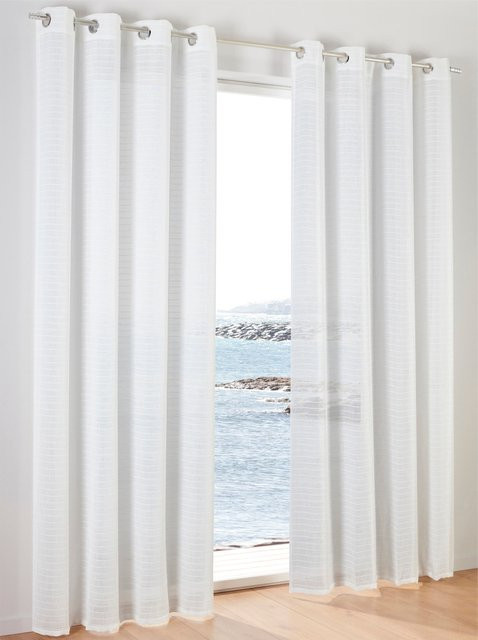 Heine Home Dekostore in Weiß, gestreift und semi-transparent, 100% Polyester - Bild 1