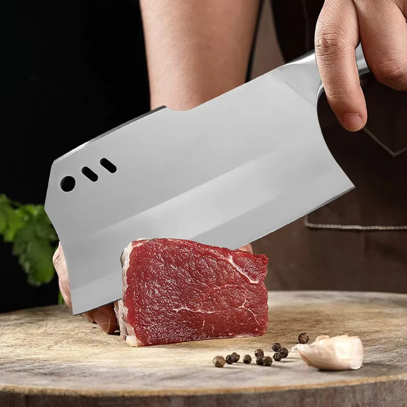 GuanQi Multifunktionales Axtmesser aus Edelstahl in Silber für Schlachtung und harte Lebensmittelverarbeitung - Bild 3