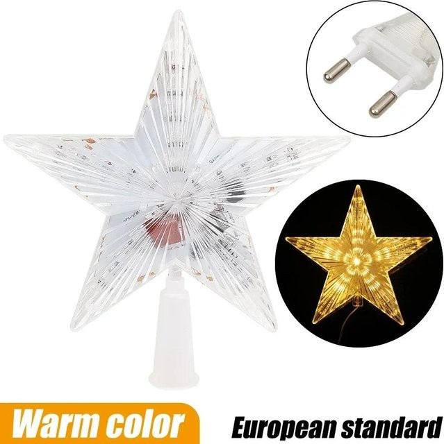 LED Weihnachtsstern als leuchtende Baumspitze von Binchi Outdoor Product in Transparent für deine Weihnachtsdekoration - Bild 1