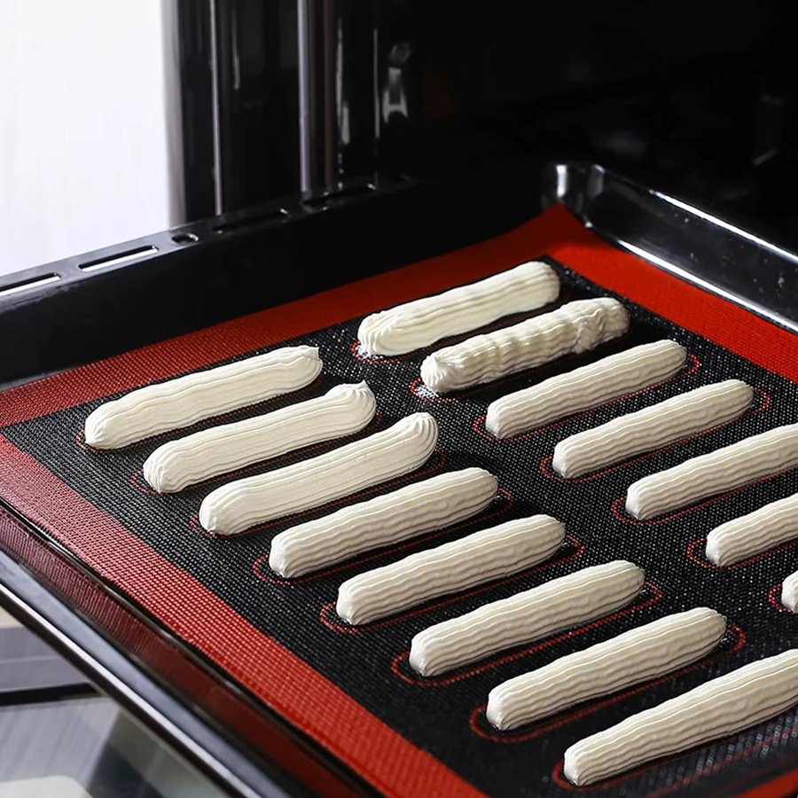 Cippes Perforierte Silikon-Backmatte mit Puff- und Rundmustern, Wiederverwendbare Antihaft-Ofeneinlage für Kekse, Macarons und Brot - Bild 3