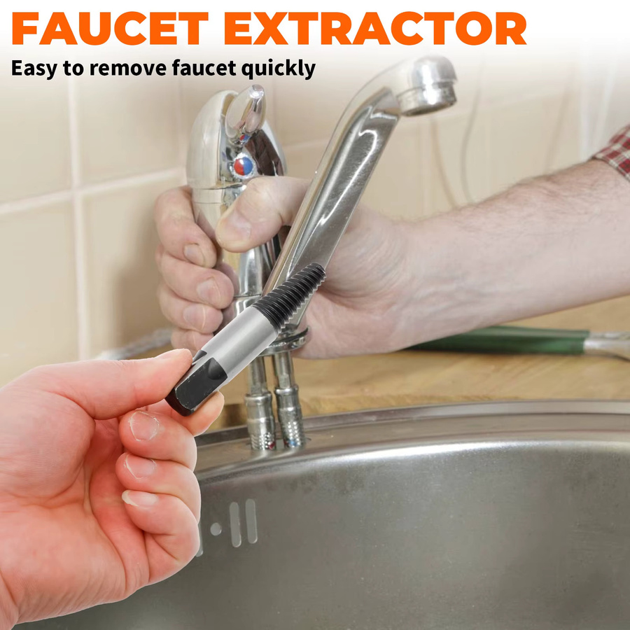 Schraubenausdreher-Satz in Silber für Wasserhahn-Eckventile und Sanitärleitungen - Bild 3