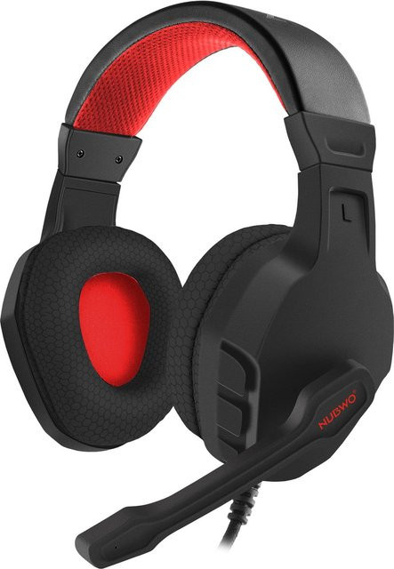 Honor Electronics U3 Gaming-Headset mit Mikrofon, kabelgebundene Over-Ear-Kopfhörer in Schwarz/Rot - Bild 1