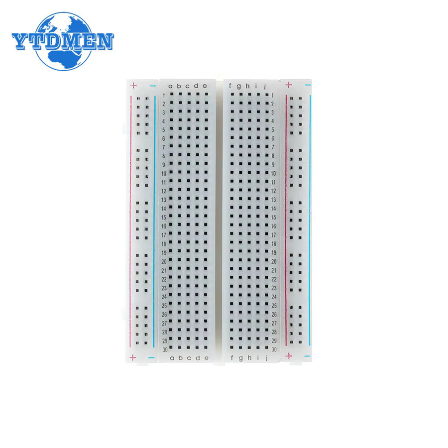 YTDMEN Breadboard MB-102 Prototyping Board mit 400 und 830 Löchern in Weiß - Bild 1