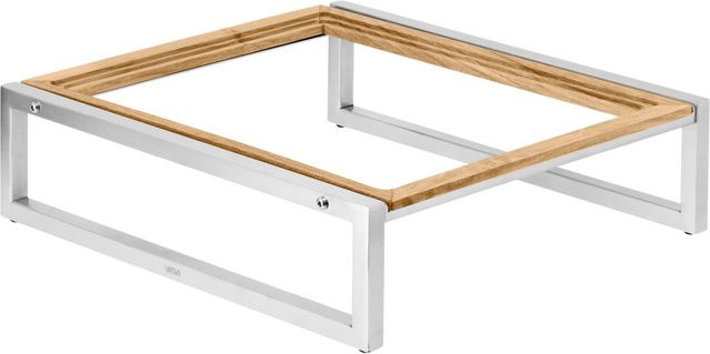 VEGA Tisch Torresso für GN-Einsatz GN 1/2 in Eiche und Silber, B: 36,0 cm, T: 32,9 cm, H: 10,0 cm - Bild 1