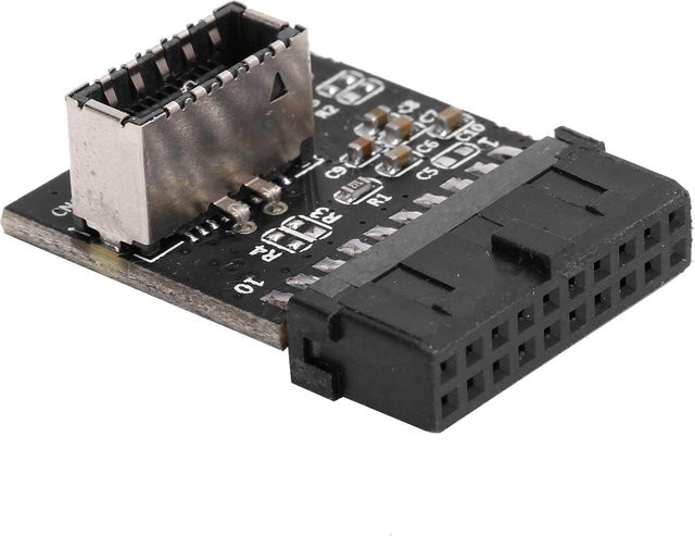 Honor Electronics USB 3.0 auf Typ-E Adapter Erweiterungskarte mit 20-Pin-Header-Buchse in Schwarz und Grau - Bild 1