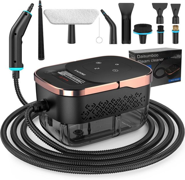 YADIMI Handdampfreiniger 1500W mit 4 bar Druck, 10 Zubehörteile, 6-stufig einstellbar, goldgelb - Bild 1