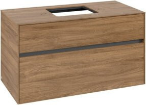 V&B Waschtischunterschrank Collaro in Kansas Oak mit mittigem Waschtisch, B/T/H: 100 x 54,8 x 50 cm - Bild 1