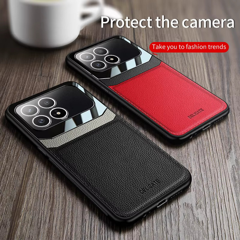 EUCAGR Luxus Acryl Leder Schutzhülle für Xiaomi Redmi K90 Pro Max und Redmi K90 in Blau - Bild 1