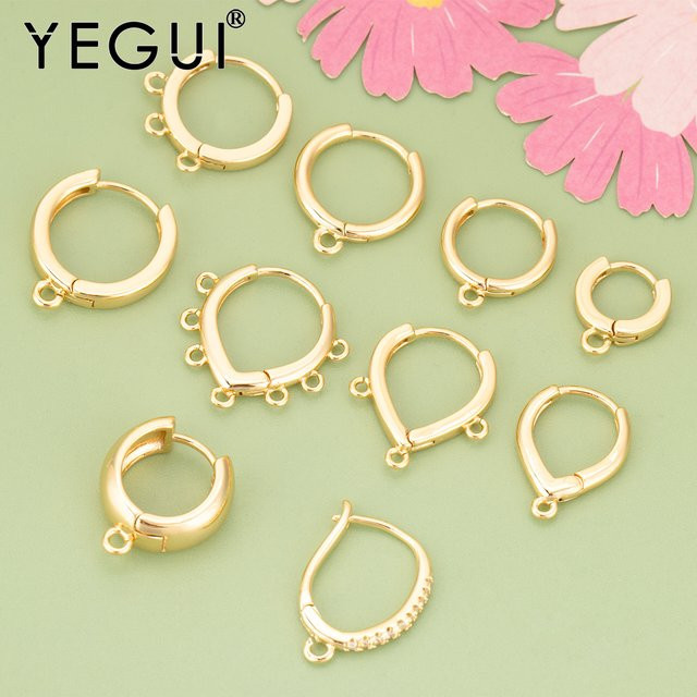 YEGUI Charms Verschlusshaken, 18 Karat Gold rhodiniert, Kupfer, Unisex - Bild 1
