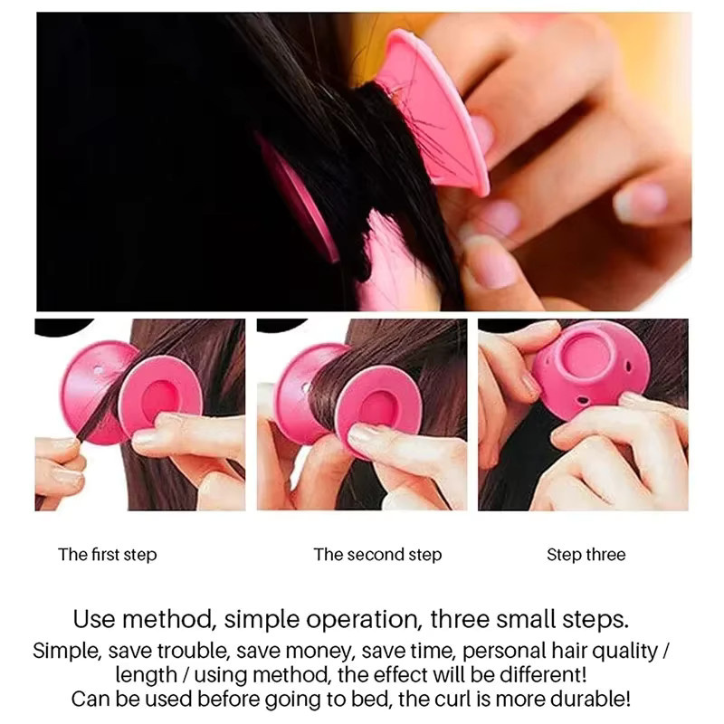 Silikon Heatless Lockenwickler, 10/20 Stück, für lockiges Haar, Unisex - Bild 3