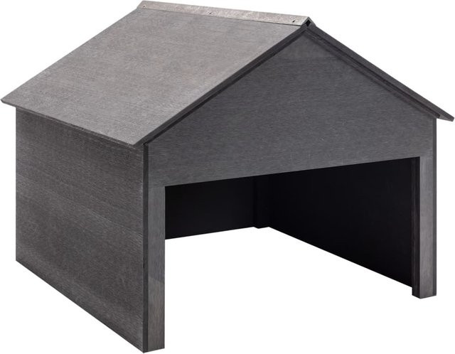 Vidaxl Mährobotergarage aus WPC in Grau, B/T/H: 80 x 80 x 70 cm - Bild 1