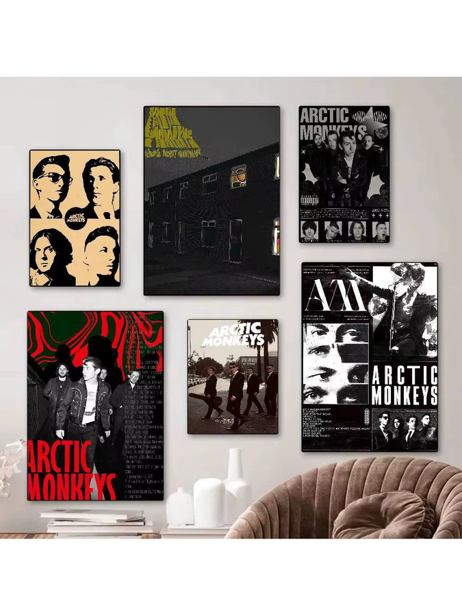 Arctic Monkeys Rockband Wandaufkleber im Vintage-Stil als DIY Klebeposter für deine Wohnzimmer- oder Bar-Dekoration, mehrfarbig - Bild 7