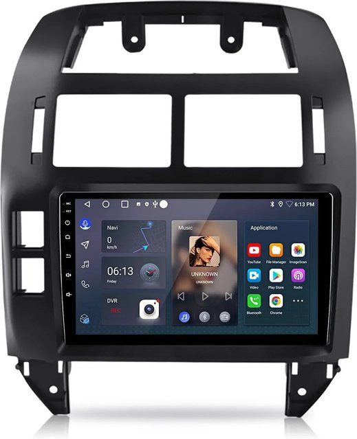 Junsun Autoradio mit 1 GB RAM und 32 GB Speicher für VW Polo 9n 2001-2009 in Schwarz mit Wi-Fi und GPS sowie 9.0 Zoll Display - Bild 1