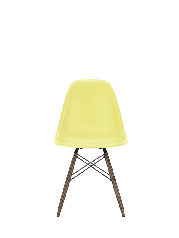 Vitra DSW Eames Plastic Side Chair in Gelb mit Holzgestell und mattem Kunststoff - Bild 2
