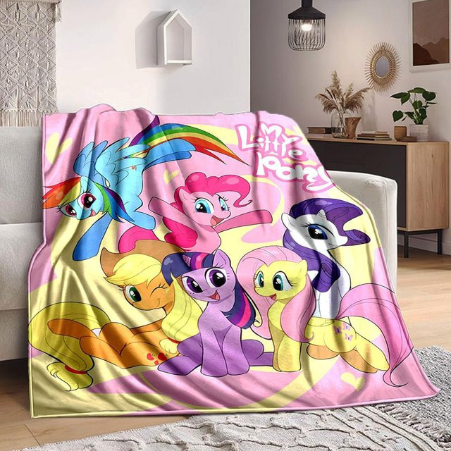 My Little Pony Flanelldecke mit Digitaldruck, grau und mehrfarbig, B/H: 80 x 120 cm - Bild 1