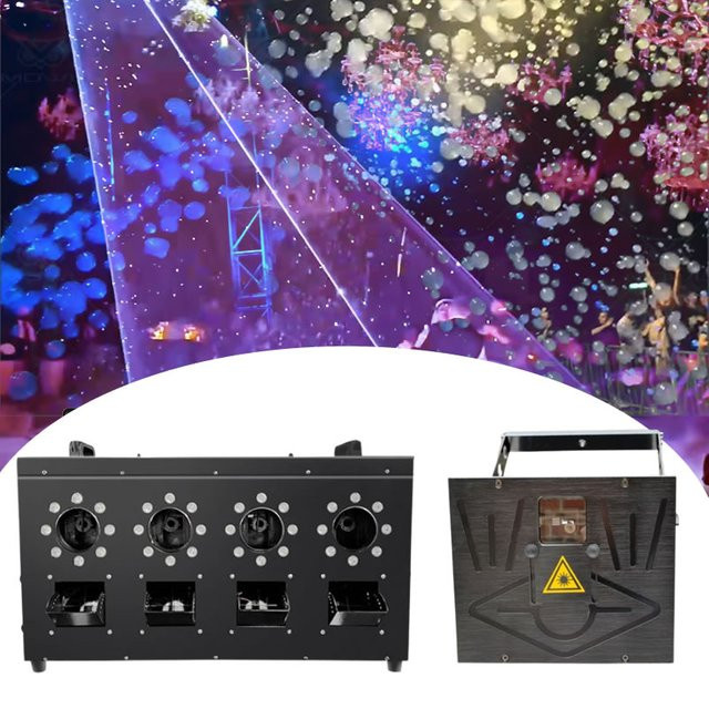 Butoy RGB Laser Show DJ Beleuchtung mit 3000 W LED und 4 Löchern für Smoke Bubble Maschine, Multicolor, Schwarz - Bild 1