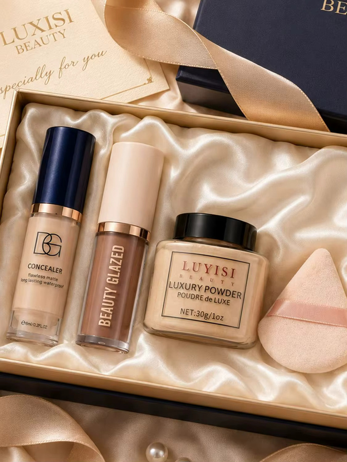 4-teiliges Set Concealer, Konturierungspuder & Puderquaste, Matt-Effekt - Bild 5