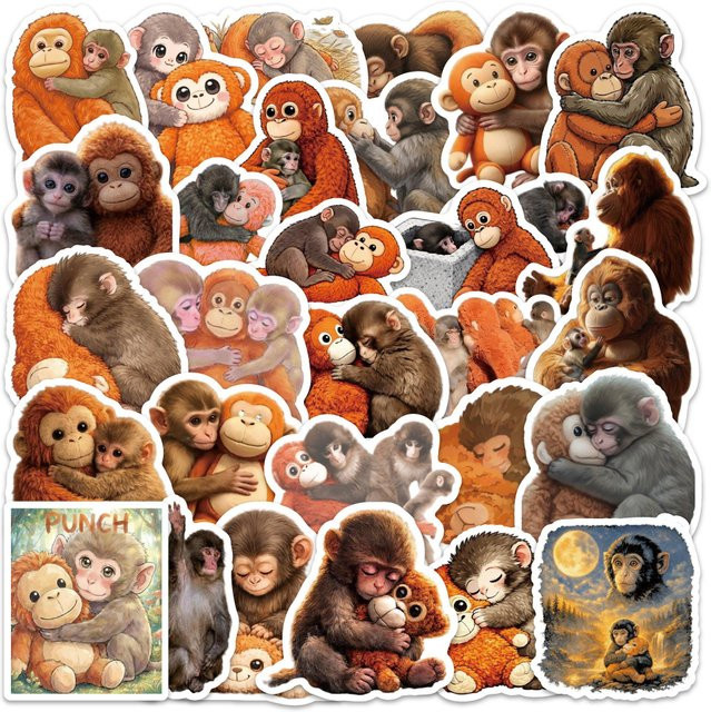 Punch The Monkey Aufkleber, Cartoon, 60-teiliges Set, multicolour - Bild 1