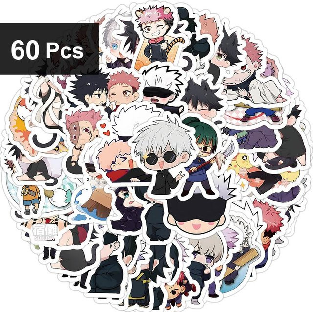 Jujutsu Kaisen Anime Aufkleber Set mit Satoru Gojo und Itadori Yuji in Multicolour für Handy, Laptop und Tagebuch - Bild 1