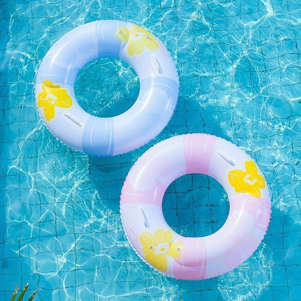 CatXaa Schwimmring mit Blumenmuster, aufblasbar, mit Pailletten - Bild 1