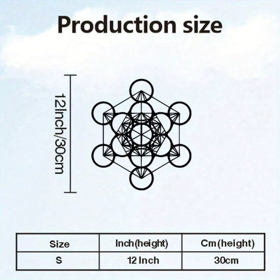 Metatron Würfel Wandkunst aus Metall von CIFBUY – Heilige Geometrie Wandbild im Vintage-Stil für dein Zuhause - Bild 2
