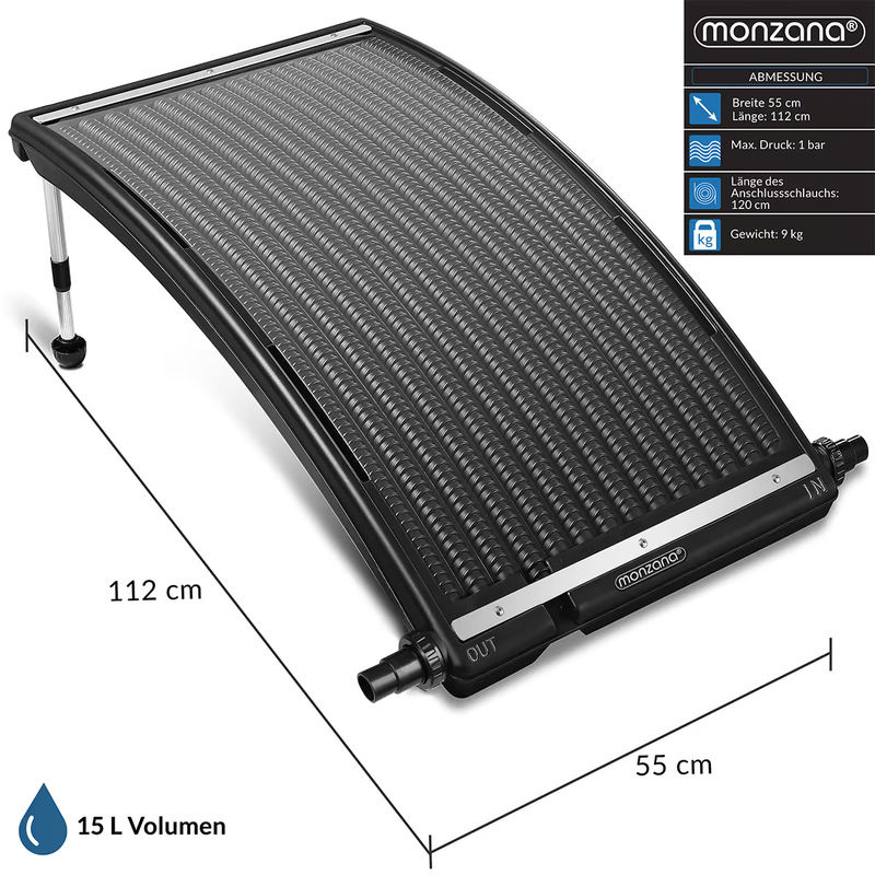 Solar-Poolheizung Sonnenkollektor in Anthrazit, B/T/H: 112 x 55 x 14 cm - Bild 2