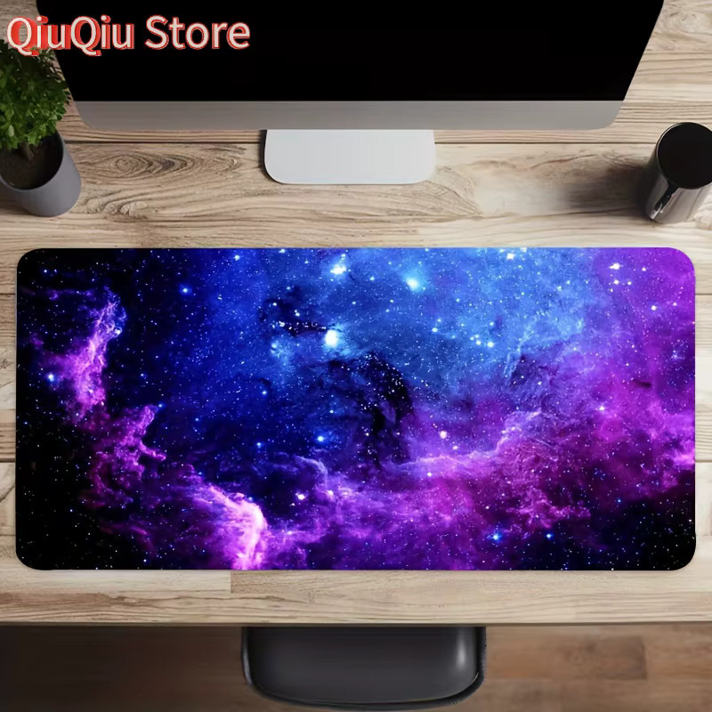 Potdemiel Gaming-Mauspad Dreamy Purple Sky in Lila mit rutschfester Gummibasis und genähten Kanten - Bild 2