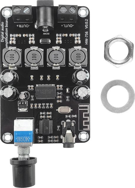 UICPAL XH-A415 Verstärkerplatinenmodul mit Bluetooth 5.0, TPA3118D2 Hochleistung, variable Frequenz, Schwarz - Bild 1