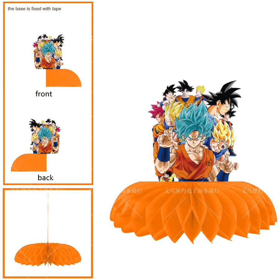 Bandai Dragon Ball Tischdekoration aus Papier für Kindergeburtstage und Partys, Mehrfarbig - Bild 2
