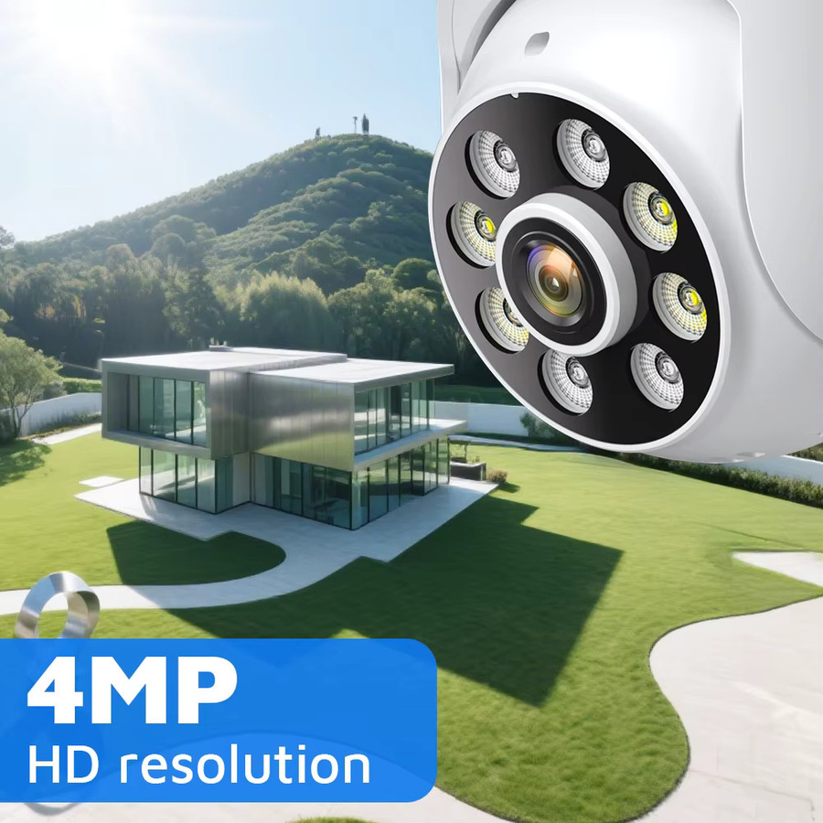 BESDER PTZ Outdoor Wifi Überwachungskamera mit 4MP Auflösung, Auto Tracking und menschlicher Erkennung, iCSee App, Weiß - Bild 3